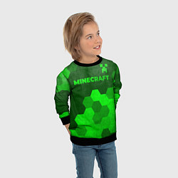 Свитшот детский Minecraft - green gradient посередине, цвет: 3D-черный — фото 2