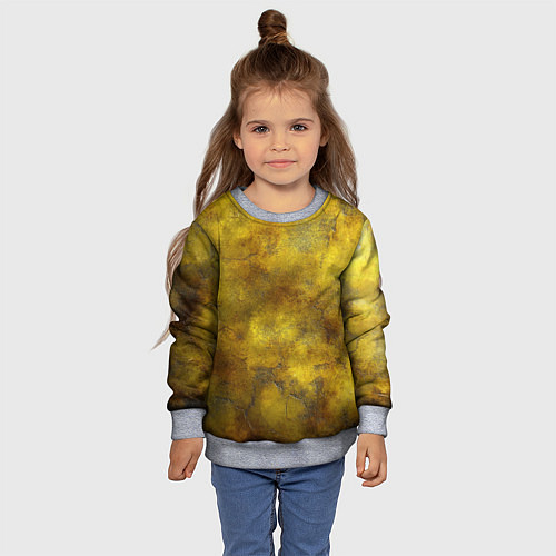 Детский свитшот Золотая ржавая текстура / 3D-Меланж – фото 4