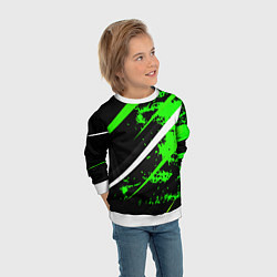 Свитшот детский Color black and green, цвет: 3D-белый — фото 2