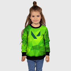 Свитшот детский Valorant green poly, цвет: 3D-черный — фото 2