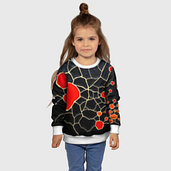 Свитшот детский Красная абстракция на черном лаке, цвет: 3D-белый — фото 2