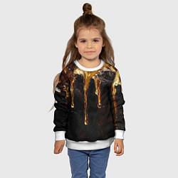 Свитшот детский Стекающий мед - текстура, цвет: 3D-белый — фото 2