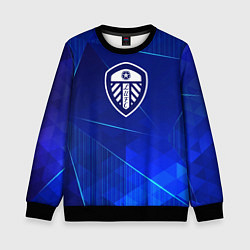 Свитшот детский Leeds United blue poly, цвет: 3D-черный
