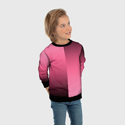 Свитшот детский Розовый с затемнением градиент пополам, цвет: 3D-черный — фото 2
