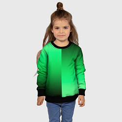 Свитшот детский Чёрно-зелёный градиент пополам, цвет: 3D-черный — фото 2