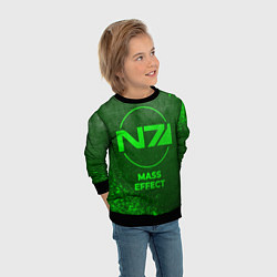 Свитшот детский Mass Effect - green gradient, цвет: 3D-черный — фото 2