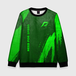 Детский свитшот Need for Speed - green gradient вертикально