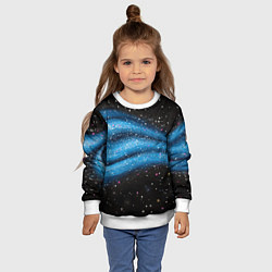 Свитшот детский Синяя абстрактная текстура на черном, цвет: 3D-белый — фото 2
