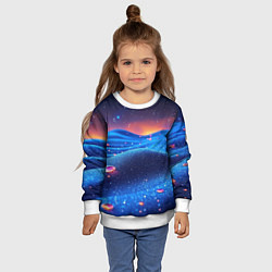 Свитшот детский Синяя дюна - текстура, цвет: 3D-белый — фото 2