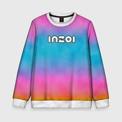 Свитшот детский Inzoi розово-голубой фон, цвет: 3D-белый