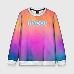 Свитшот детский Inzoi розово-оранжевый фон, цвет: 3D-белый