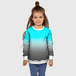 Свитшот детский Серо-голубой светлый градиент, цвет: 3D-белый — фото 2