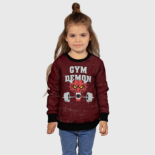 Детский свитшот Gym demon / 3D-Черный – фото 4