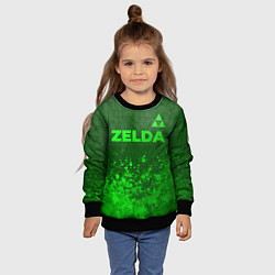 Свитшот детский Zelda - green gradient посередине, цвет: 3D-черный — фото 2
