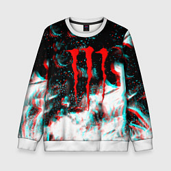 Детский свитшот Monster energy огонь глитч