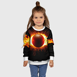 Свитшот детский Ядро для талкания в огне, цвет: 3D-белый — фото 2