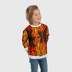 Свитшот детский Языки пламени арт, цвет: 3D-белый — фото 2
