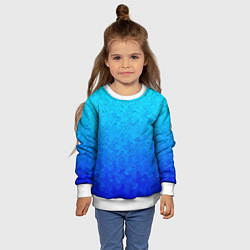 Свитшот детский Голубой в синеву с узором, цвет: 3D-белый — фото 2