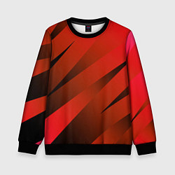 Свитшот детский Красно-коричневый абстрактные полосы, цвет: 3D-черный