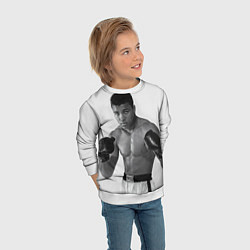 Свитшот детский Молодой Мухаммед Али, цвет: 3D-белый — фото 2