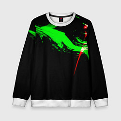 Свитшот детский Color black green red, цвет: 3D-белый
