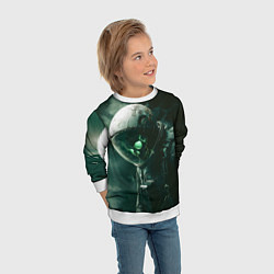 Свитшот детский Скелет космонавта в космосе, цвет: 3D-белый — фото 2