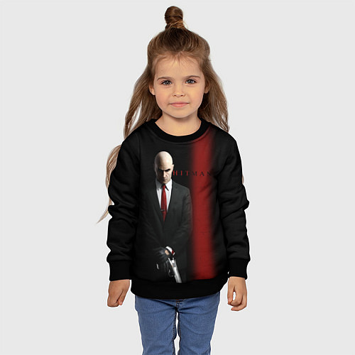 Детский свитшот Агент Hitman / 3D-Черный – фото 4