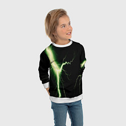 Свитшот детский Lightning yellow текстура, цвет: 3D-белый — фото 2