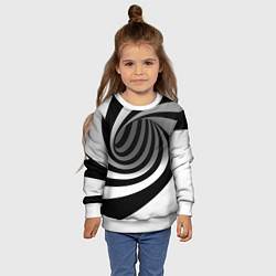 Свитшот детский Иллюзия закручивание, цвет: 3D-белый — фото 2