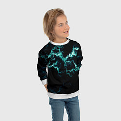 Свитшот детский Lightning light blue glow, цвет: 3D-белый — фото 2