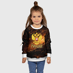 Свитшот детский Герб России на кофейном фоне, цвет: 3D-белый — фото 2