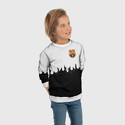 Свитшот детский Barcelona черный огонь, цвет: 3D-белый — фото 2