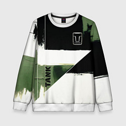 Свитшот детский Tank логотип машины, цвет: 3D-белый