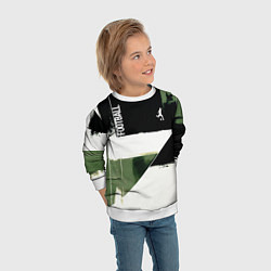 Свитшот детский Футбол на фоне брызг красок, цвет: 3D-белый — фото 2