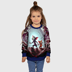 Свитшот детский Том и Джерри в пещере ужасов - хэллоуин, цвет: 3D-синий — фото 2