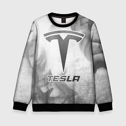 Свитшот детский Tesla - white gradient, цвет: 3D-черный