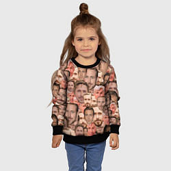 Свитшот детский Лица Райана Гослинга, цвет: 3D-черный — фото 2