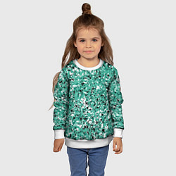 Свитшот детский Бирюзовый с чёрно-белыми пятнами, цвет: 3D-белый — фото 2