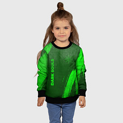 Свитшот детский Dark Souls - green gradient вертикально, цвет: 3D-черный — фото 2