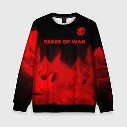 Свитшот детский Gears of War - red gradient посередине, цвет: 3D-черный
