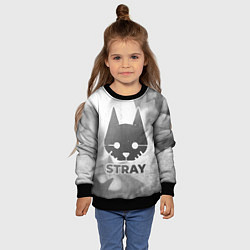 Свитшот детский Stray - white gradient, цвет: 3D-черный — фото 2