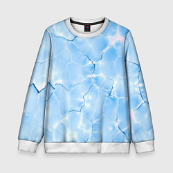 Свитшот детский Прозрачная голубая вода, цвет: 3D-белый