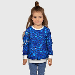 Свитшот детский Блестящие синие отражения, цвет: 3D-белый — фото 2