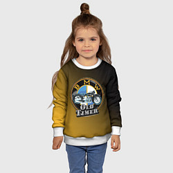 Свитшот детский Ретро мотоцикл BMW, цвет: 3D-белый — фото 2