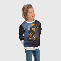 Свитшот детский Ангус Янг ACDC, цвет: 3D-белый — фото 2