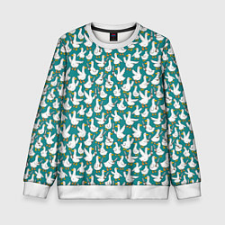 Свитшот детский Злой гусь узор, цвет: 3D-белый