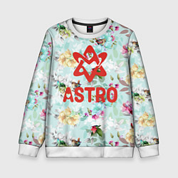 Детский свитшот Astro логотип на фоне цветов
