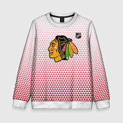 Детский свитшот Чикаго Блэкхокс - красные треугольники с градиенто