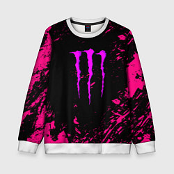 Свитшот детский Monster energy неоновые краски лого, цвет: 3D-белый