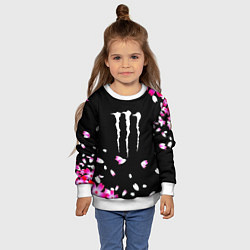 Свитшот детский Monster energy sakura, цвет: 3D-белый — фото 2